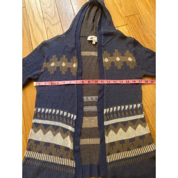Srod Butterflies, Anthropologie Women's Aztec Hooded Open-Front Cardigan Medium - Picture 5 of 9